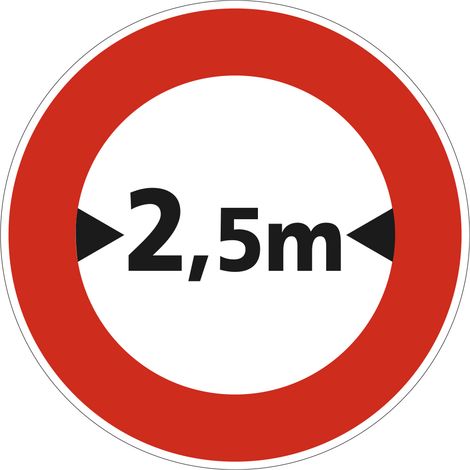 Panneau Accès Interdit aux Véhicules de Largeur Supérieure à 2,5 m B11 – 650 mm –  Signalisation Ronde Sécurité Routière – Modèle Ecolign – Aluminium Rétro-réfléchissant NF (1/5)