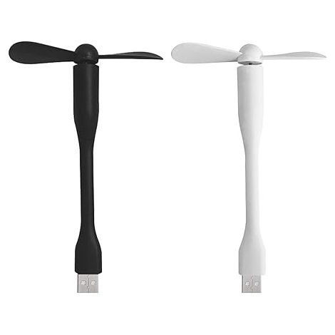 Lot de 2 ventilateurs USB portables, ventilateur USB orientable à 360°, ventilateur silencieux, ventilateur portable rechargeable par USB (1/5)