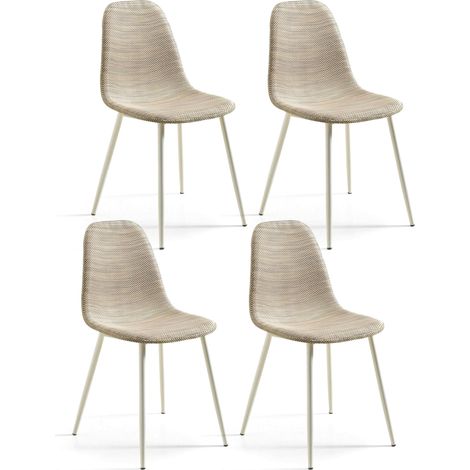 Set 4 Sedie 43x38xH86,5 cm in Similrattan Martina Beige (1/5)