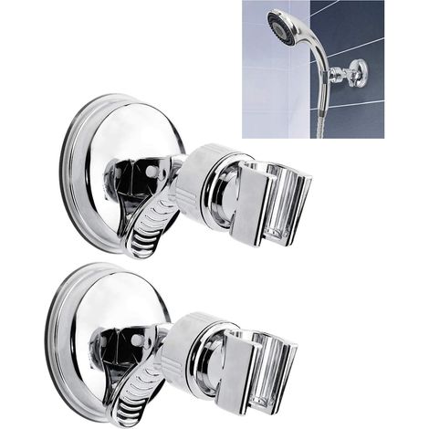 CCYKXA  (Silber). 2 austauschbare Handbrausekopfhalter, 360° drehbarer Saugnapf-Duschkopfhalter für Badezimmerzubehör (1/5)