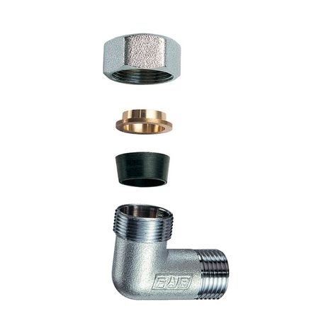 GOMITO MASCHIO CROMATO C/MONOCONO IN GOMMA PER RAME- 1/2 x 18- FAR- pezzi 1