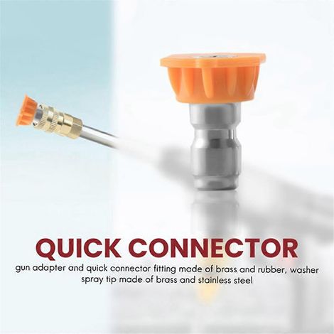 Adaptateur pour nettoyeur haute pression avec raccord en laiton de 1/4 pouce -- (1/5)