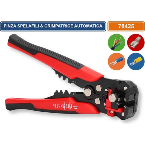 PINZA MULTIFUNZIONE SPELLAFILI CRIMPATURA E TAGLIO SPELLATURA REGOLABILE PER 0.2-6.0 mm²/10-24 AWG