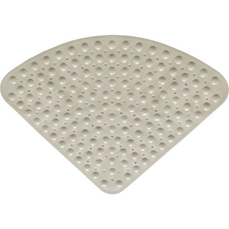 Fächerförmige, rutschfeste Matte Badematte Duschmatte mit Luffa mit Wasserablauf rutschfest 54 x 54 cm dreieckig für Eckduschen rutschfeste, mass (1/5)