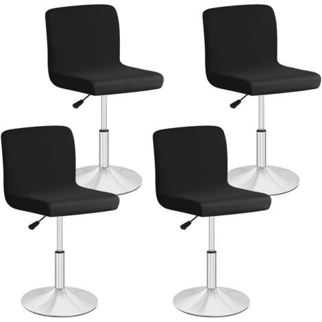 Ensemble de 4 Housses de Chaise Haute Bar de Salle à Manger, Housse Tabouret de Bar Amovible et Lavable, Couverture Extensible pour Chaise Haute pivotante (Noir) (1/5)