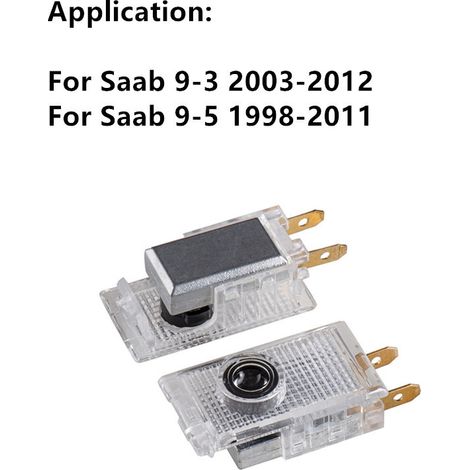Projecteur de logo de bienvenue à LED pour portières de voiture, éclairage d'ambiance, compatible avec Saab 9-3 (2003-2009, 2010, 2011, 2012) et 9-5 (1998-2011). (1/5)