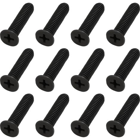 40 Vis de Mandrin à Filetage Inversé M6 X 25 Mm Tête Plate Noire pour Montage Sur Mandrin de Perceuse (1/5)