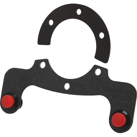 Pulsante clacson per volante, kit pulsante clacson esterno in fibra di carbonio per volanti MOMO/OMP/Nardi/Sparco, 6 bulloni (doppio pulsante)