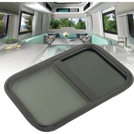 Fenêtre coulissante à coins arrondis 590390 mm avec moustiquaire, adaptée aux camping-cars, aux véhicules de loisirs et aux véhicules de chantier (TFC00033) (1/5)