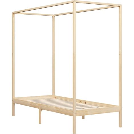 Maison Exclusive - Himmelbett-Gestell Massivholz Kiefer 100 x 200 (1/5)