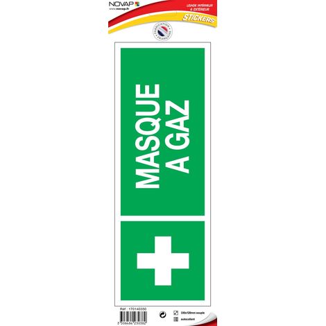 Panneau Masque à gaz avec logo - Vinyle adhésif 330x120mm - 4230382