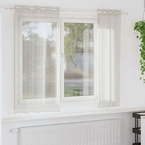 Voile-Vorhang mit Vorhängen 2 pcs Creme 175 x 140 cm Polyester