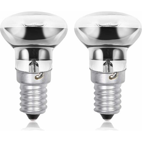 Lampe à lave R39 E14 40 W, petite vis Edison SES Spot réflecteur ampoules à lave, blanc chaud 2800 K à économie d'énergie R39 ampoules à intensité variable (lot de 2)