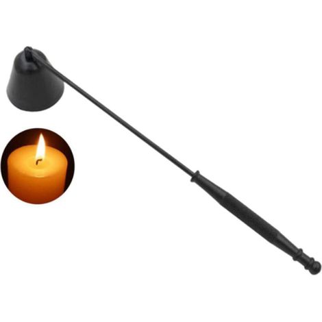 Stainless Steel Long Candle Snuffer Kit pérenne Candle Stopper Bell Shaped Extinguisher for Candle Wicks (Black) (1/3)