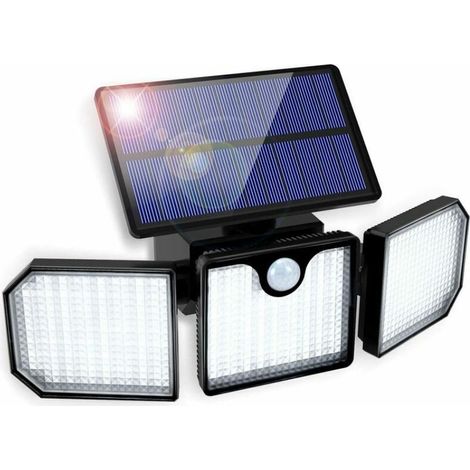 Lampe solaire 230 LED pour usage extérieur avec détecteur de mouvement orientable à 270°, 2200 mAh, IP65 Applique murale étanche Lampe extérieure solaire pour balcon, jardin, terrasse, garage (1/5)