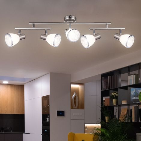 LED 20 Watt Decken Strahler Beleuchtung beweglich Acryl Kugeln Chrom Ring