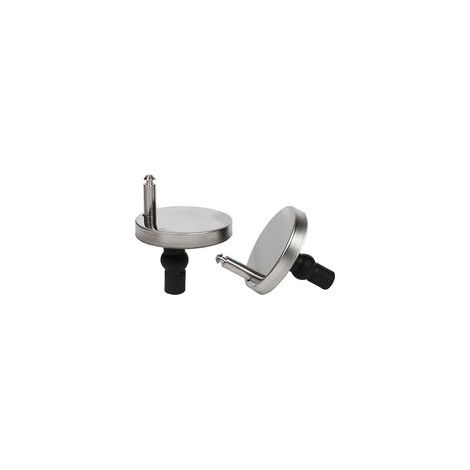Lot de 2 kits de charnières inox et caoutchouc pour abattant WC, argent – (1/4)