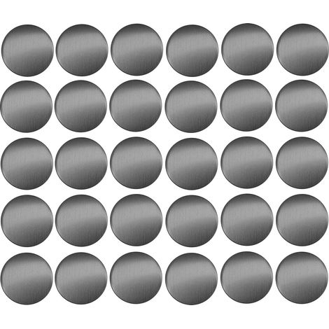 cyclingcolors 30x Copriviti adesivi 20 mm plastica viti copertura coperchi tappi riparazione mobili, Grigio acciaio lucido