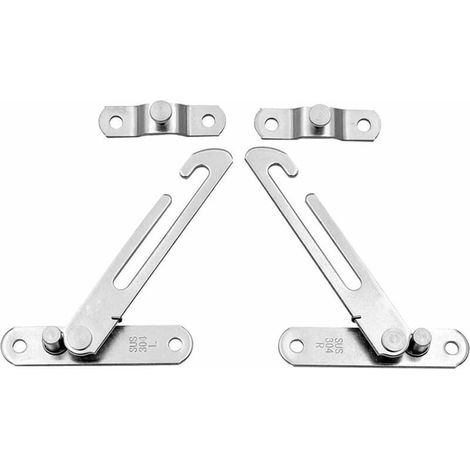 Loquet De Protection Fenêtre Entrebâilleurs Droite Limiteur Sécurité Enfants En Acier Inoxydable, Verrou Avec Vis, Pour à Gauche Et Droite, Lot 2, Argent，