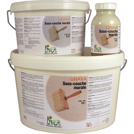 500ml-blanc-Sous-couche transparente murs GRAVA 1L/34m2 Livos