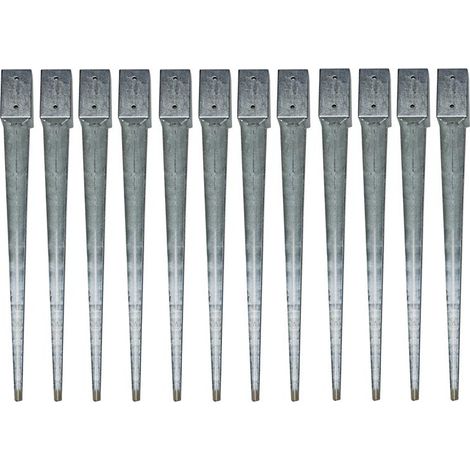Einschlaghülse Erdanker 81x81x900mm 12x Einschlagbodenhülse Vierkant Bodenhülse
