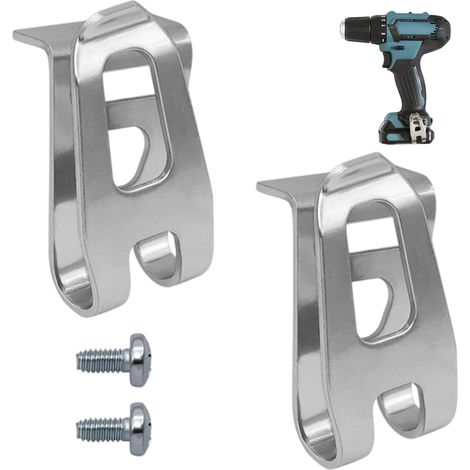 2 Ganchos de repuesto para cinturón, clips con tornillos, gancho para cinturón para taladro eléctrico, compatible con los modelos Makita DF330, DT01, DDF482, DHP482, XDT14 y XPH10 (1/5)
