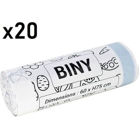 Confezione da 20 sacchetti per rifiuti 50L BINY