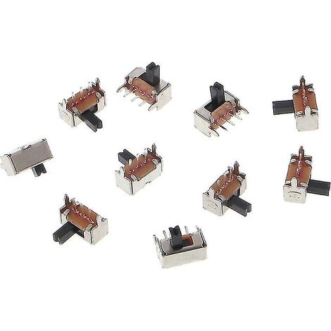 Lot de 10 interrupteurs à bascule verticaux à glissière 1P2T, 3 broches, tige de 3 mm, pour montage sur circuit imprimé SK12D07-V (1/4)