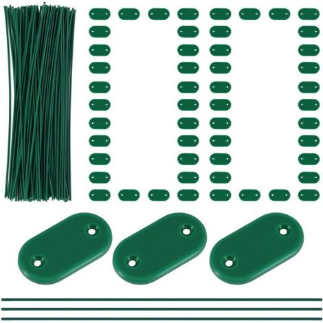 Lot de 100 fixations pour brise-vue – Kit de fixation résistant aux intempéries avec serre-câbles et plaquettes de fixation, serre-câbles pour jardin, pelouse, clôture, balcon-DOU (1/4)