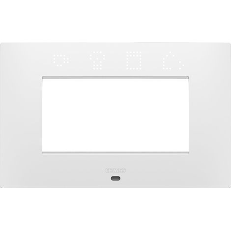 PLAQUE EGO SMART RECT. 4P BLANC SATIN GEWISS GW16004SPW (1/2)