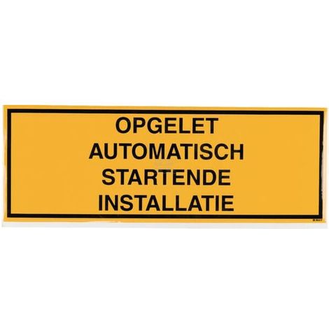 Autocollant Avertissement - Plastique - Rectangulaire 297 x 105 mm - Côté Unique - Noir Jaune - 1 Pièce