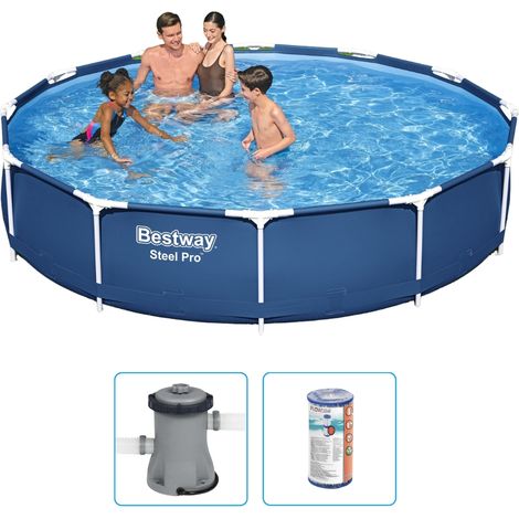 Piscine Bestway Steel Pro - 366 x 76 cm - Ronde - Avec pompe de filtration (1/5)