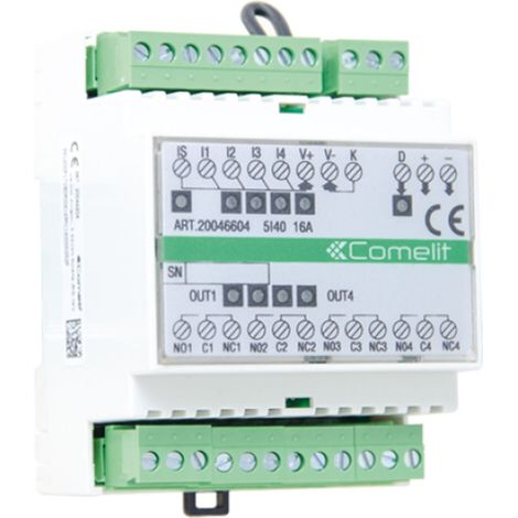 Modulo SimpleHome con 5 ingressi e 4 uscite 16A su guida DIN Comelit 20046604 (1/2)
