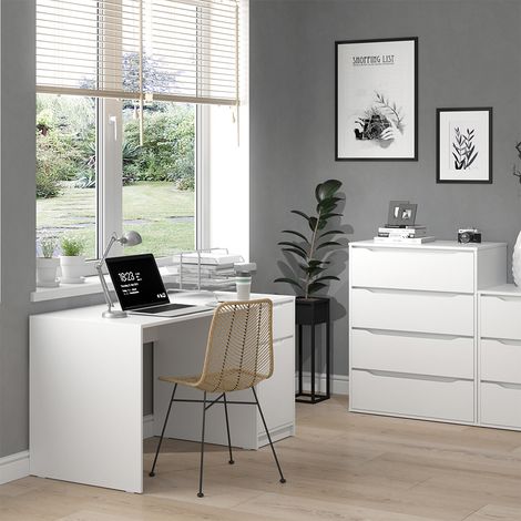 Scrivania Ruben, Bianco, 140 x 65 cm, Vicco