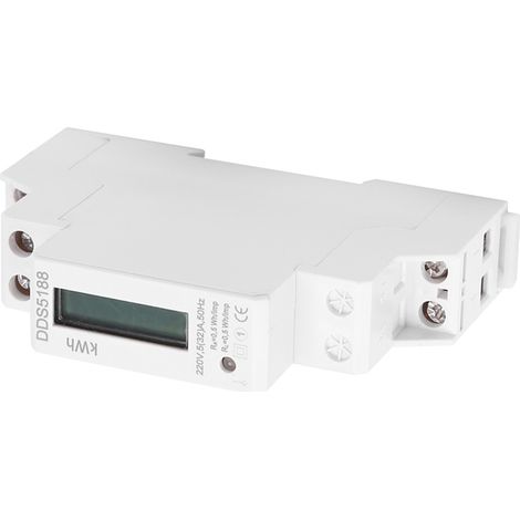 Compteur électrique électronique LCD 220 V monophasé sur rail DIN 5-32 A (1/5)