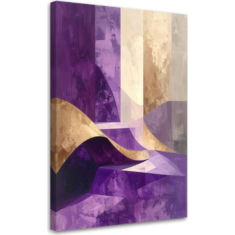 Stampe su Tela, Onde astratte viola beige, 20x30 (1/5)