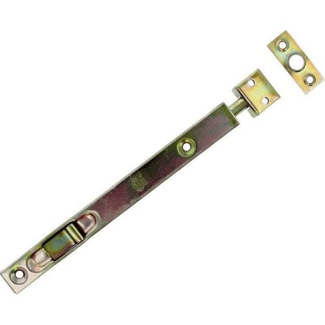 Ensemble de 10 verrous à encastrer ou à appliquer Loquet pour portes Verrou résistant pour portails Acier Couleur : Bichromaté 150 x 16 mm Inclus Vis Pack de 10