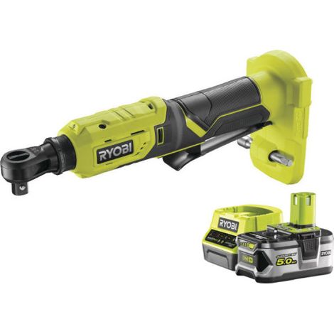 Pack RYOBI Clé à cliquet 18V One+ R18RW3-0 - 1 Batterie 5.0Ah - 1 Chargeur rapide RC18120-150