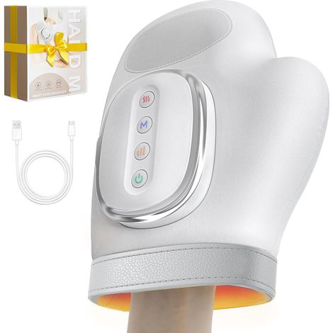 Handmassagegerät mit Wärme- und Kompressionsfunktion, 3 Massageprogramme, 3 Temperaturstufen, 5 Kompressionsmuster zur Linderung von Karpaltunnelsyndrom, Arthritis und zur Entspannung der Handmuskulat (1/5)