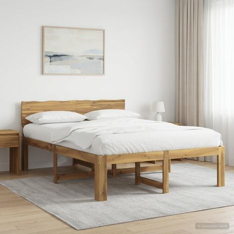 Cama doble con cabecero ROSTOCK Blanco 150 x 200 cm (1/5)