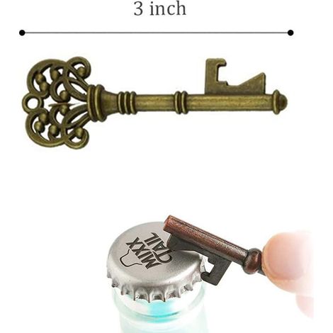 Ouvre-bouteille Forme De Clef - Alliage Métallique Antiquisé - Décoration Rustique Pour Mariage Et Fête - Lot De 25 Pièces (1/5)