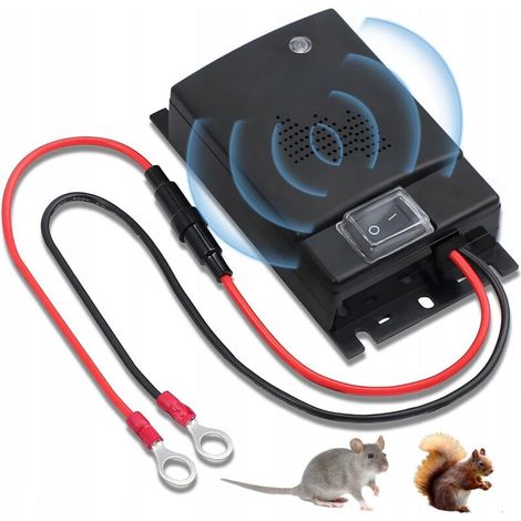 Repeller Anti-Martres,Anti Martre Voiture,Ultrason Défense Contre Les fouines pour Voiture,Repulsif Fouine pour Voiture,Repulsif Ultrason Anti Rongeur pour Voiture Haute fréquence,Alimentation 12V-DOU