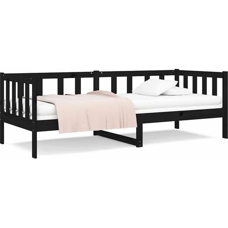Maison Exclusive - Tagesbett Schwarz 90x190 cm Massivholz Kiefer (1/5)