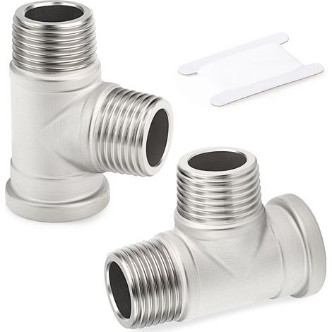 2-piece stainless steel T-fittings, 1/2"MBSP x MBSP x FBSP, for water, air and gas (1/5)