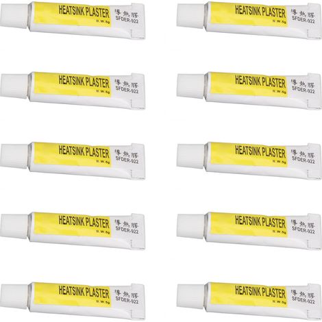 Lot de 10 tubes de colle thermoconductrice de 5 g chacun, forte adhérence (1,5 MPa), pour dissipateur thermique de carte graphique LED. (1/5)