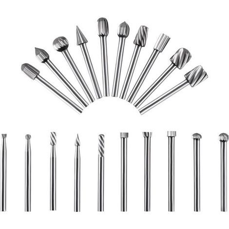 20 fraises carbure compatibles 3mm, outils gravure haute vitesse pour bois métal polissage perçage meulage (1/5)
