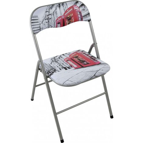Sedia da Giardino Pieghevole Slim 44x45x79 h cm in Acciaio Londra (1/2)