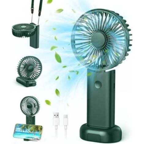 Ventilateur portable silencieux rechargeable 3 vitesses – Idéal voyage, bureau, camping et maquillage – Batterie intégrée (1/4)