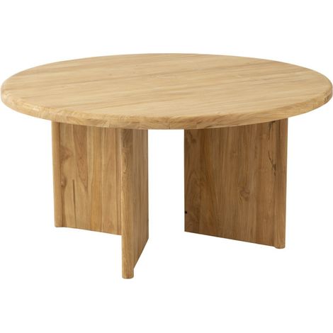 Table à Manger Ronde "Teck" 150cm Naturel (1/5)