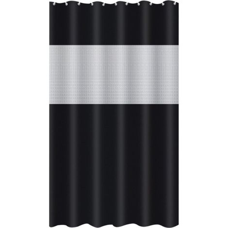 Cortina de ducha impermeable de PEVA con diseño de patchwork: cortina de baño gruesa, impermeable y fácil de limpiar con ganchos, disponible en varios colores.